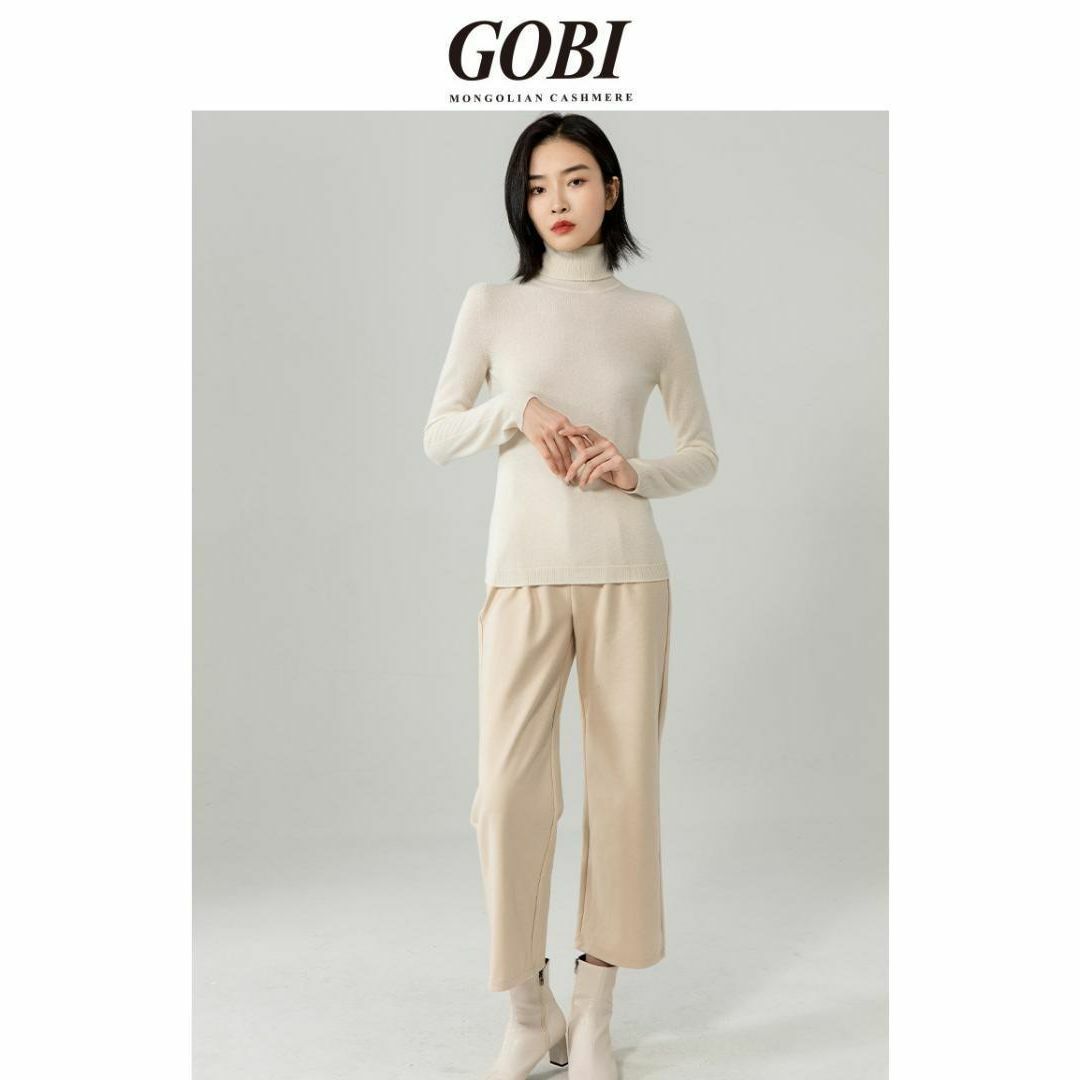 【GOBI】ゴビ　カシミヤ100％　タートルネックセーター　Sサイズ　クリーム