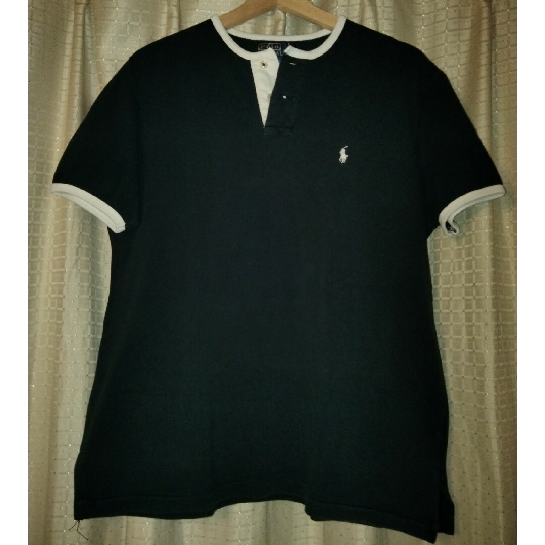 POLO RALPH LAUREN(ポロラルフローレン)の【ralph lauren】ヘンリーネックTシャツ リンガー 90s 香港製 メンズのトップス(Tシャツ/カットソー(半袖/袖なし))の商品写真
