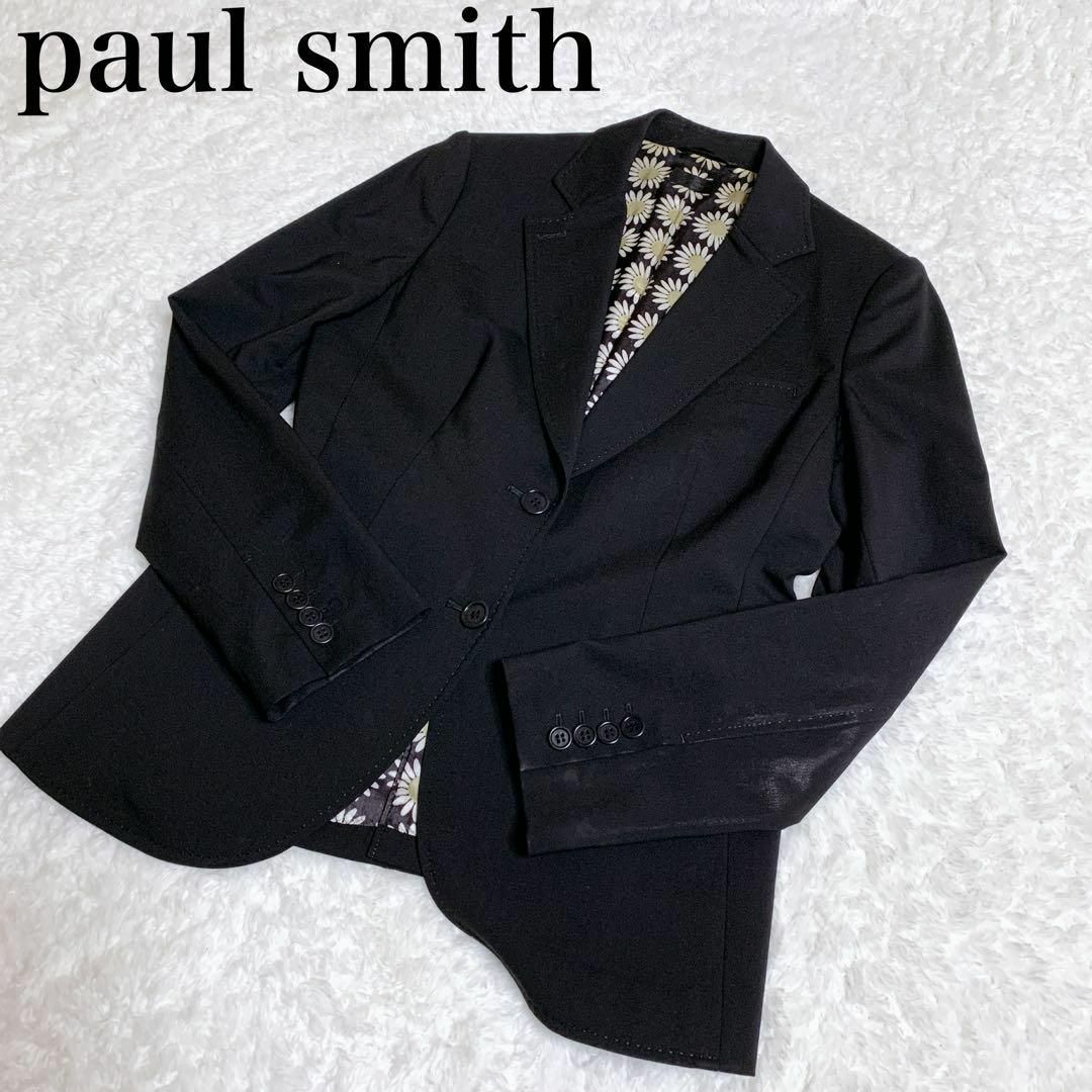 美品　paul smith　テーラードジャケット　花柄　ブラック　大きいサイズ