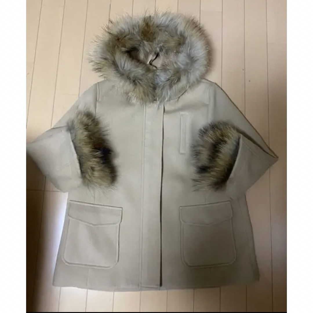 オペークドットクリップ  ファーコート　38 レディースのジャケット/アウター(毛皮/ファーコート)の商品写真