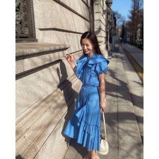 新品タグ付き♡ランバンオンブルー フリルグログランスカート- 新品タグ付き♡ランバンオンブルー フリルグログランスカート-