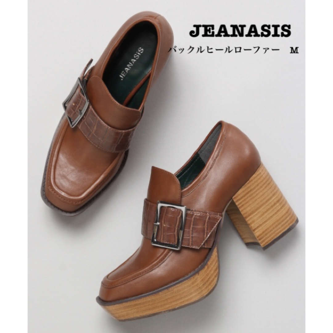 JEANASIS(ジーナシス)のJEANASIS バックルヒールローファー　M レディースの靴/シューズ(ローファー/革靴)の商品写真