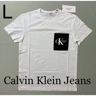 カルバンクライン(Calvin Klein)の洗練されたデザイン　カルバンクライン　ポケットTシャツ　ホワイト　L(Tシャツ/カットソー(半袖/袖なし))