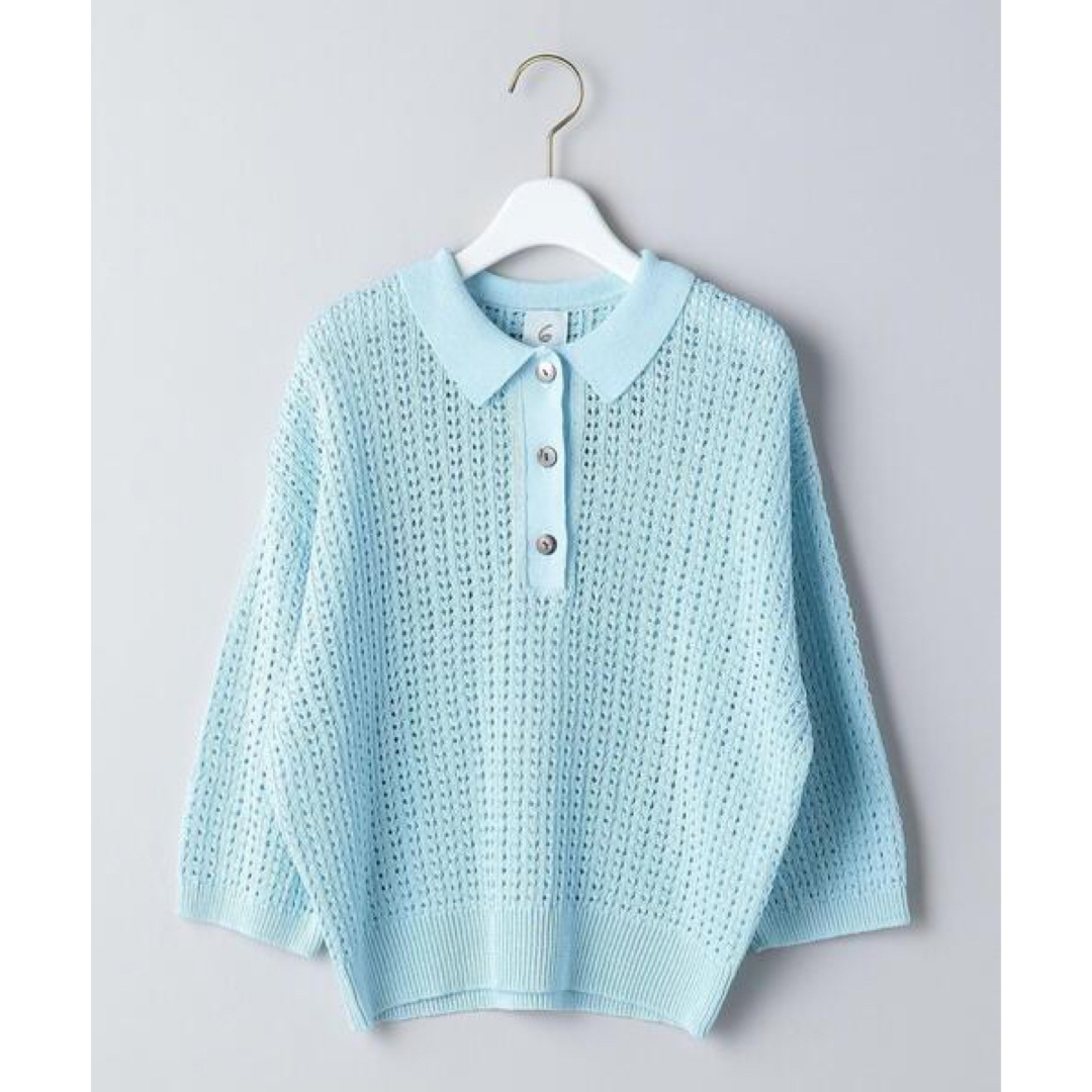 6 (ROKU)(ロク)の〈6（roku）〉ロク MESH SHIRT KNIT/ニット ポロシャツニット レディースのトップス(ニット/セーター)の商品写真