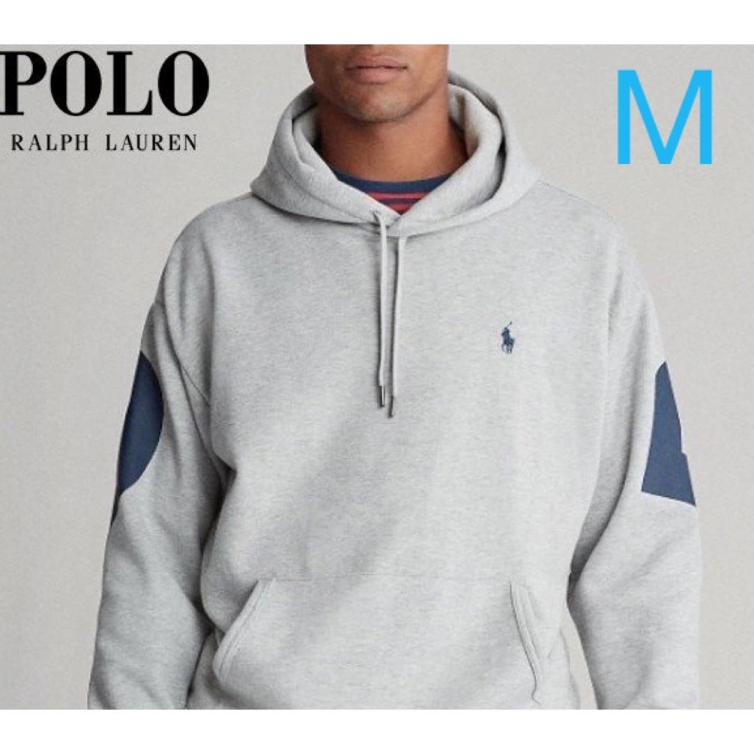 POLO RALPH LAUREN(ポロラルフローレン)のポロラルフローレン　ヘザーグレー/ネイビーロゴ　スウェット　パーカー　Mサイズ メンズのトップス(パーカー)の商品写真