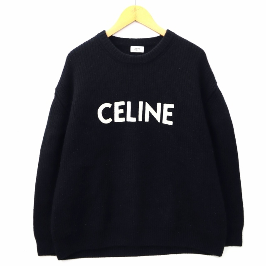 CELINE セリーヌ オーバーサイズリブ編みロゴウールニットセーター