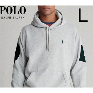 ポロラルフローレン(POLO RALPH LAUREN)のポロラルフローレンパーカーグレー　Lサイズ　メンズ ブラックロゴ(パーカー)