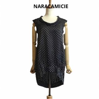 ナラカミーチェ(NARACAMICIE)のNARACAMICIE ドットプリントロールカラーノースリーブ チュニック(チュニック)