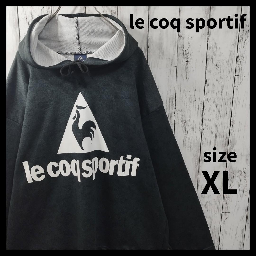 【le coq sportif】ビッグロゴプリントプルオーバーパーカー　秋冬 | フリマアプリ ラクマ