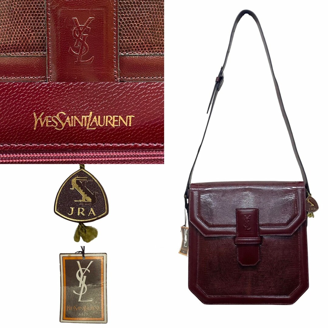 YSL イヴサンローラン ハンドバッグ 赤 ヴィンテージ 未使用