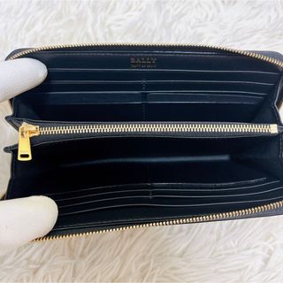 Bally - 極美品 バリー 長財布 ラウンドファスナー 箱付き ロゴ 黒 