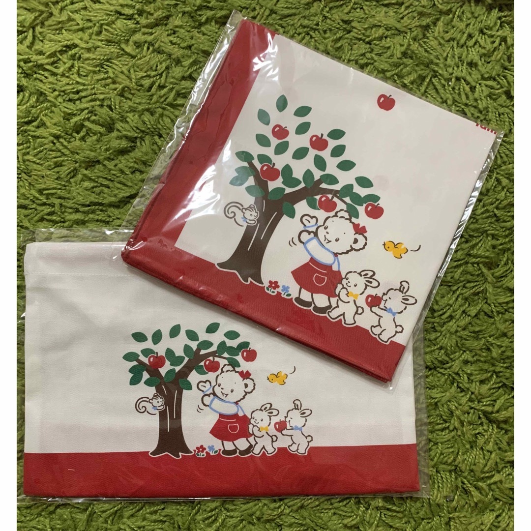 ☆ファミリア リアちゃん ランチ巾着 ナフキン 2点セット レッド☆お弁当 給食 | フリマアプリ ラクマ