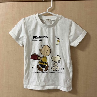 ピーナッツ(PEANUTS)のスヌーピー 半袖シャツ 白 110 ホワイト(Tシャツ/カットソー)
