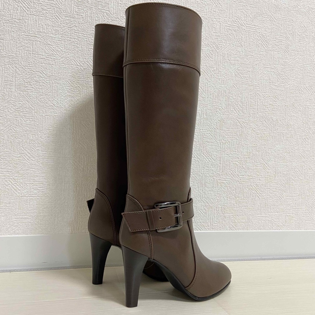 DIANA - ご専用 新品 ダイアナ サイドジップ レザーベルトロングブーツ