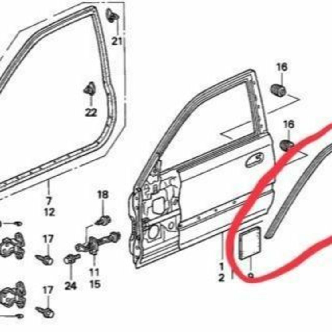 ホンダ(ホンダ)のシビック EK4 EK9 フロント 左右 シールクリップ  ウェザーストリップ 自動車/バイクの自動車(車種別パーツ)の商品写真