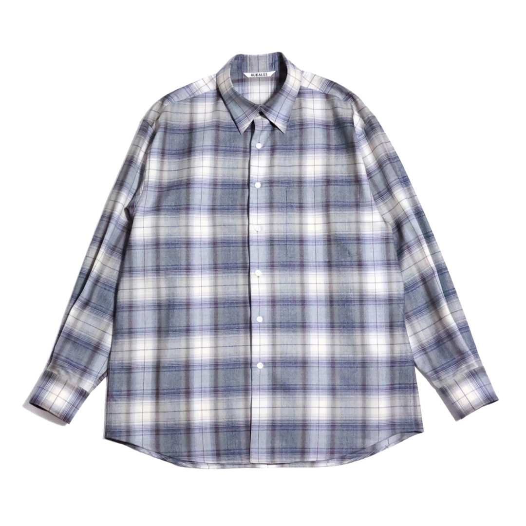 AURALEE(オーラリー)の23AW AURALEE  SUPER LIGHT WOOL CHECK シャツ メンズのトップス(シャツ)の商品写真