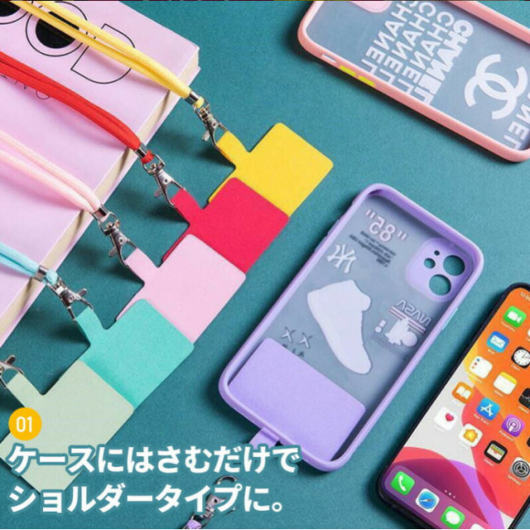 32【大人気】ストラップホルダー  スマホストラップ ブラック スマホ/家電/カメラのスマホアクセサリー(ストラップ/イヤホンジャック)の商品写真