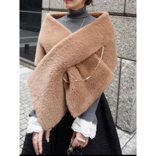 ドゥロワー(Drawer)のhyeon ヘヨン　ted stole ストール　新品　ブラウン　ブラウス(ストール/パシュミナ)