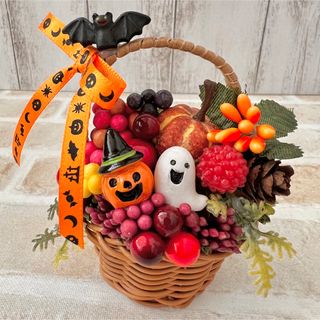 89 木の実 カゴ ミニチュア ハロウィン オブジェ 置物(その他)