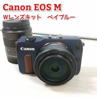 キヤノン(Canon)の【美品】Canon　EOS M　ダブルレンズキット　ベイブルー　初心者(ミラーレス一眼)