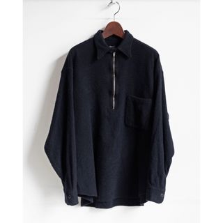 コモリ(COMOLI)のCOMOLI コモリ 縮絨ウール ハーフジップシャツ 3 NAVY(シャツ)