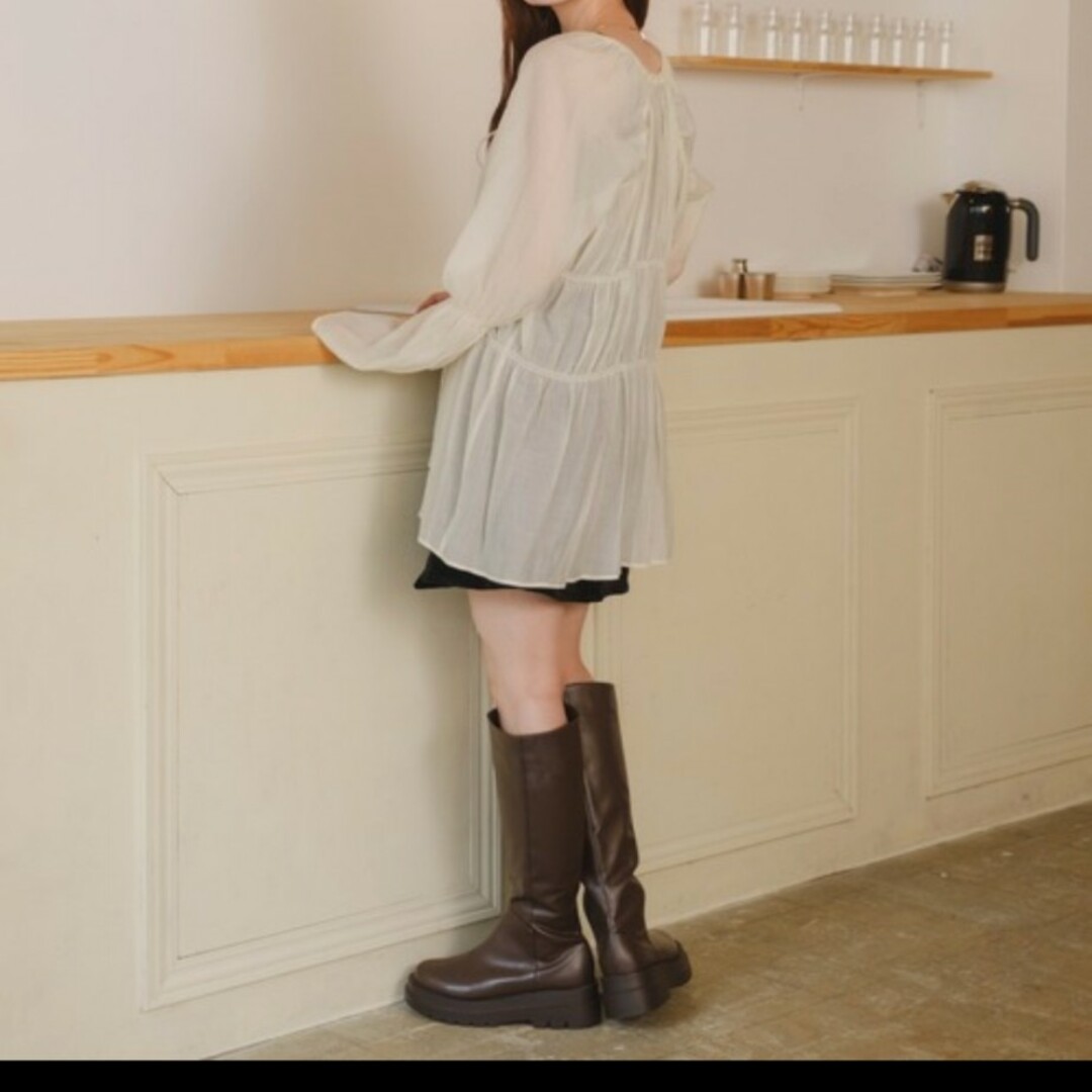 kastane ブラウス シャツ ブラウス シャーリングシアーブラウス 2