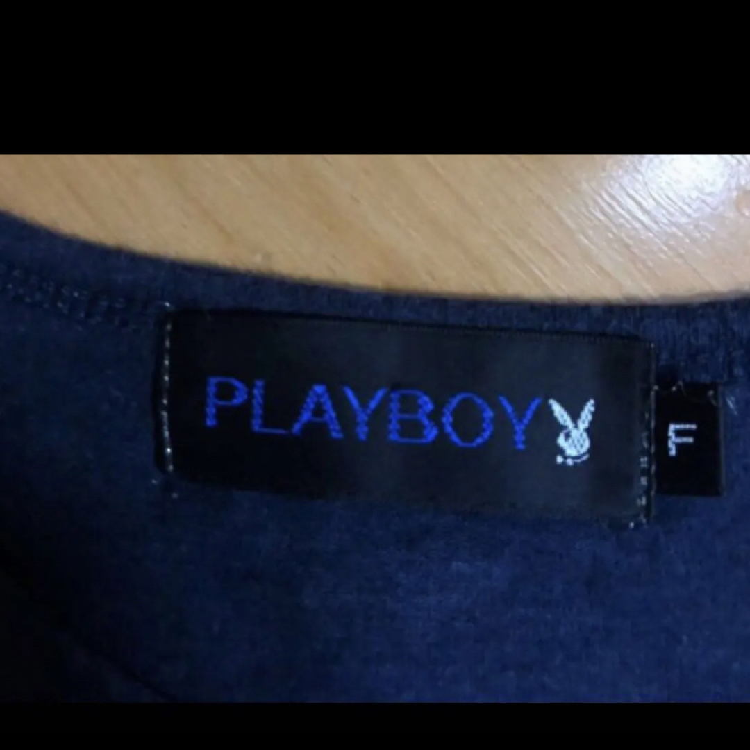 PLAYBOY(プレイボーイ)のプレイボーイネイビーラグランコットンカットソ レディースのトップス(カットソー(長袖/七分))の商品写真