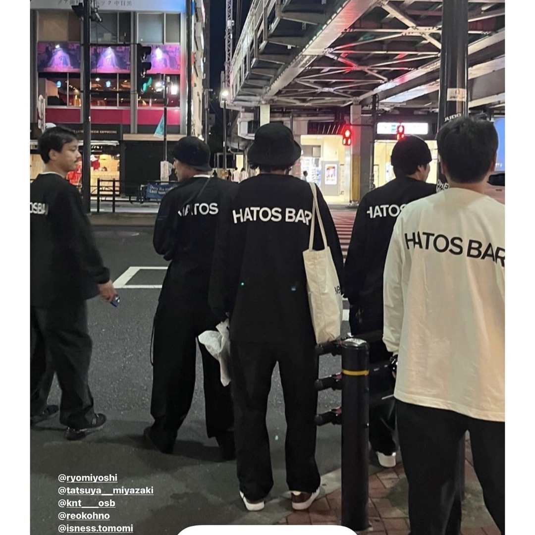 HATOS BAR OG LOGO L/S T-shirt XL BLACK - Tシャツ/カットソー(七分/長袖)
