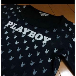 プレイボーイ(PLAYBOY)のプレイボーイブラックグラデコットンカットソー(Tシャツ(長袖/七分))