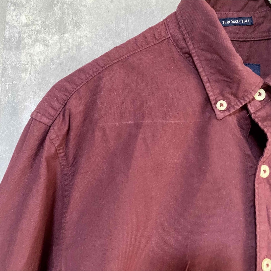 American Eagle(アメリカンイーグル)のAMERICAN EAGLE  長袖シャツ　M  綿 100%  赤紫 メンズのトップス(シャツ)の商品写真