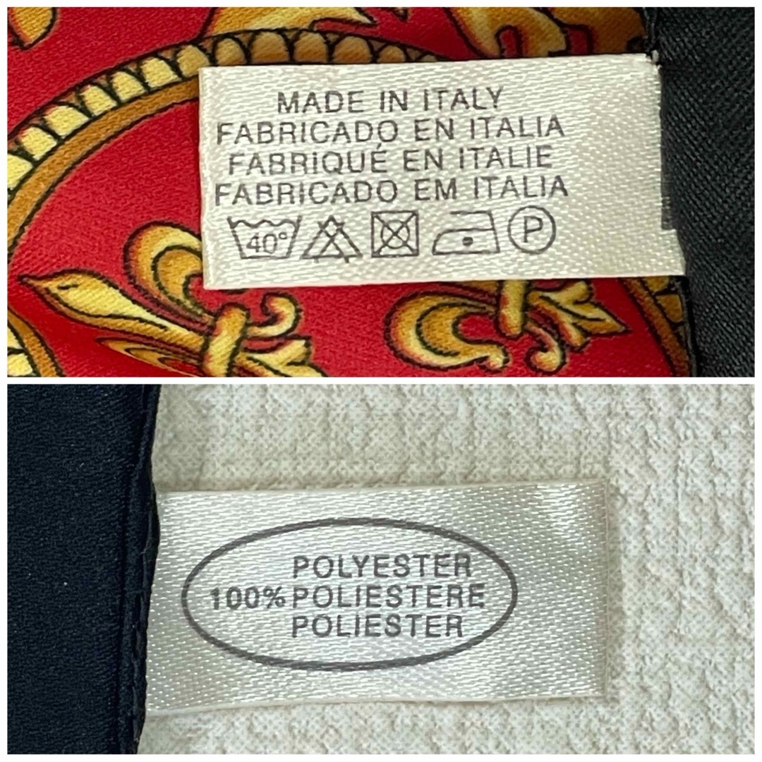 イタリア製 スカーフ ブラック リボンスカーフ  紫外線対策 ネックカバー レディースのファッション小物(バンダナ/スカーフ)の商品写真