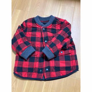 ベビーギャップ(babyGAP)のベビーギャップ キルティング  チェック ブルゾン 赤 90(ジャケット/上着)