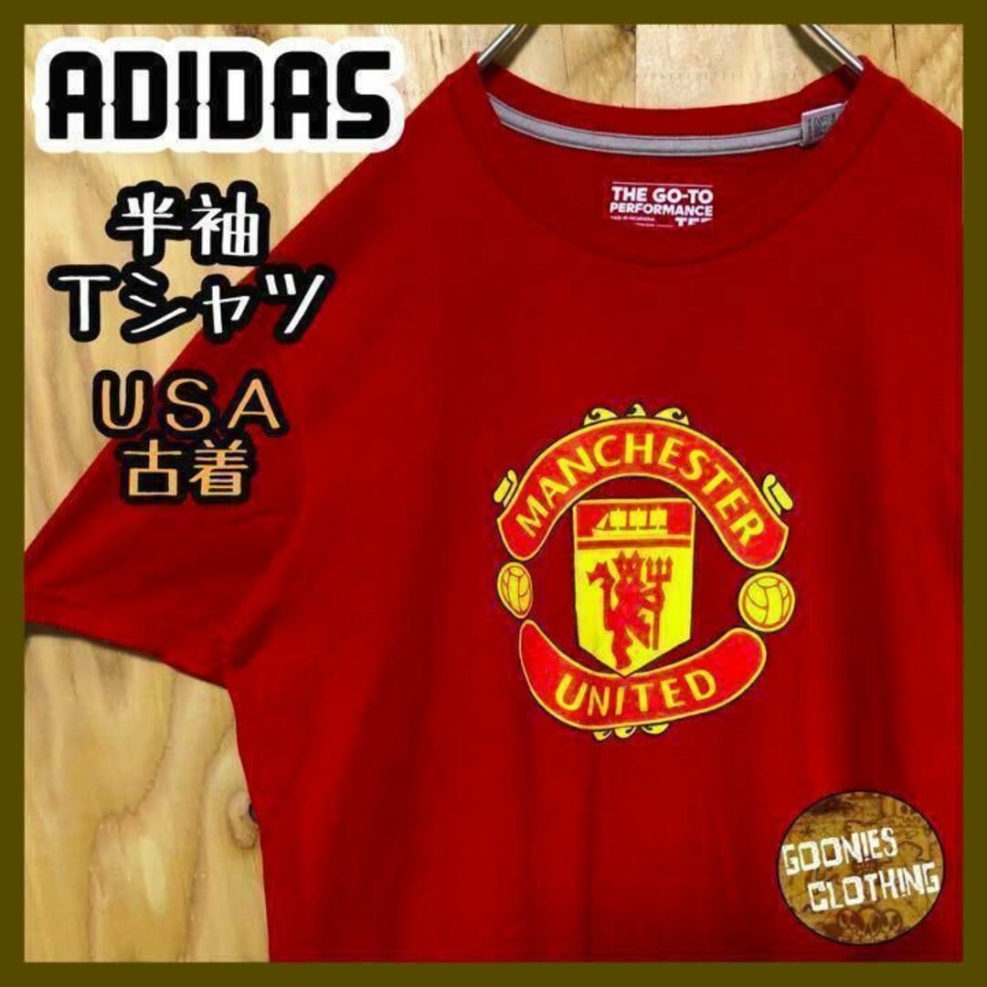 マンチェスター サッカー アディダス USA 90s 半袖 Tシャツ レッド