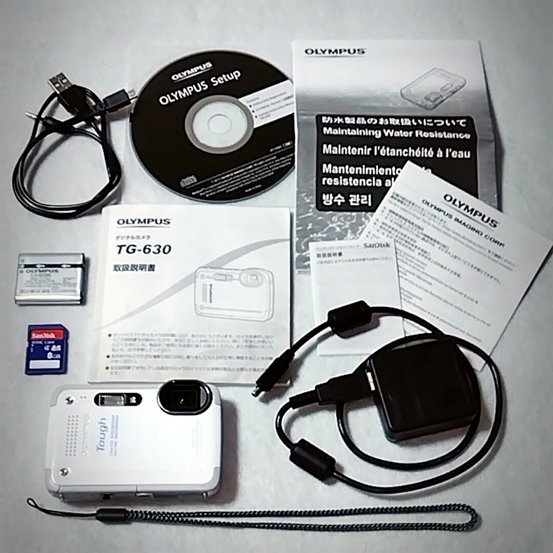 オリンパス【デジカメ】美品 OLYMPUS TG 630 コンデジ カメラ 白