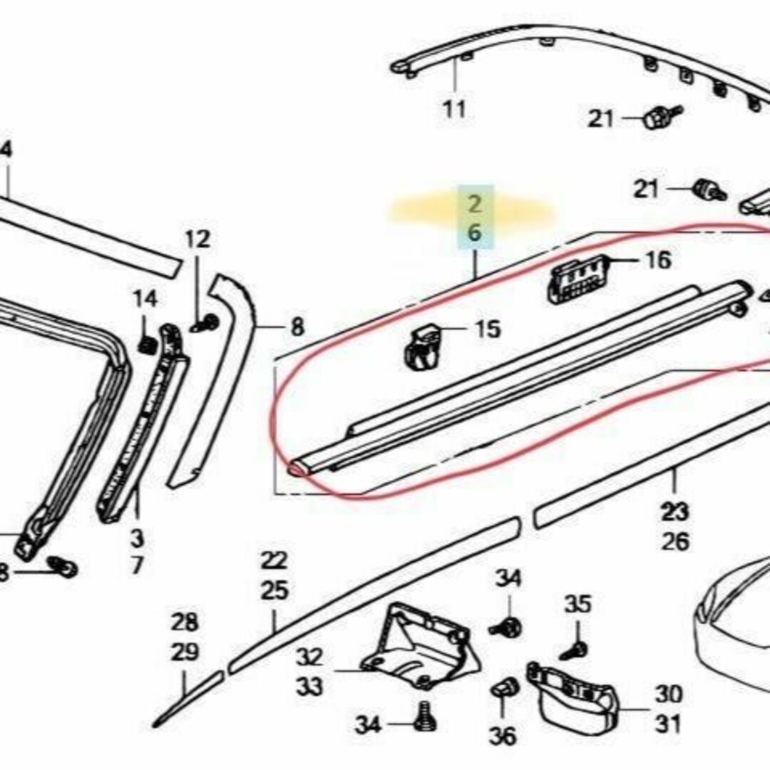 ホンダ(ホンダ)のホンダ純正 S2000 AP1 AP2フロント モールディング 左右 2個セット 自動車/バイクの自動車(車種別パーツ)の商品写真