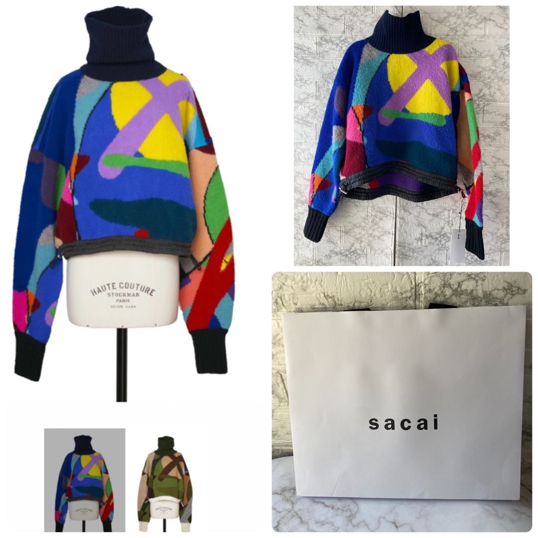 sacai×KAWS 2021AWニット サカイ カウズ コラボ　マルチカラーサカイ