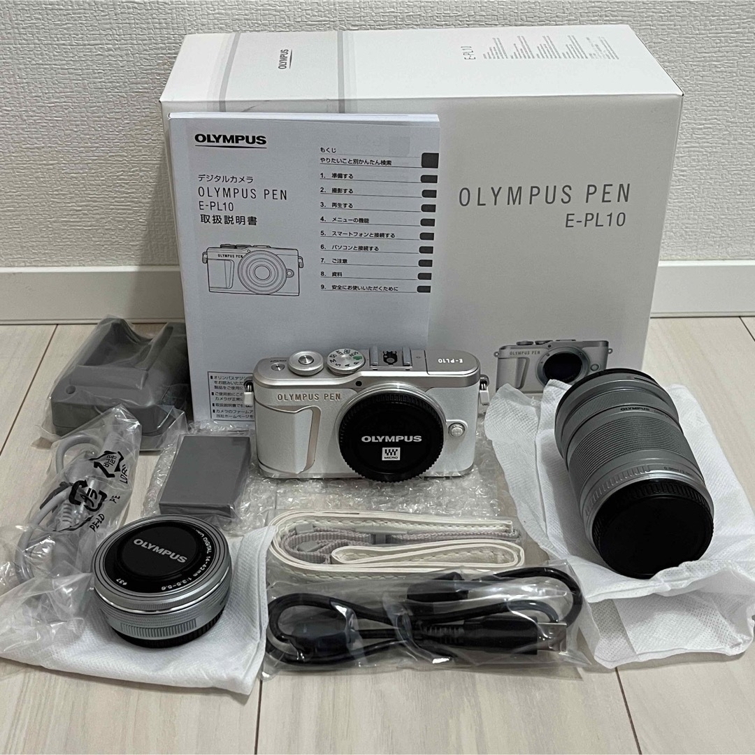 美品 OLYMPUS E-PL10 EZ ダブルズームキット 白 - デジタルカメラ