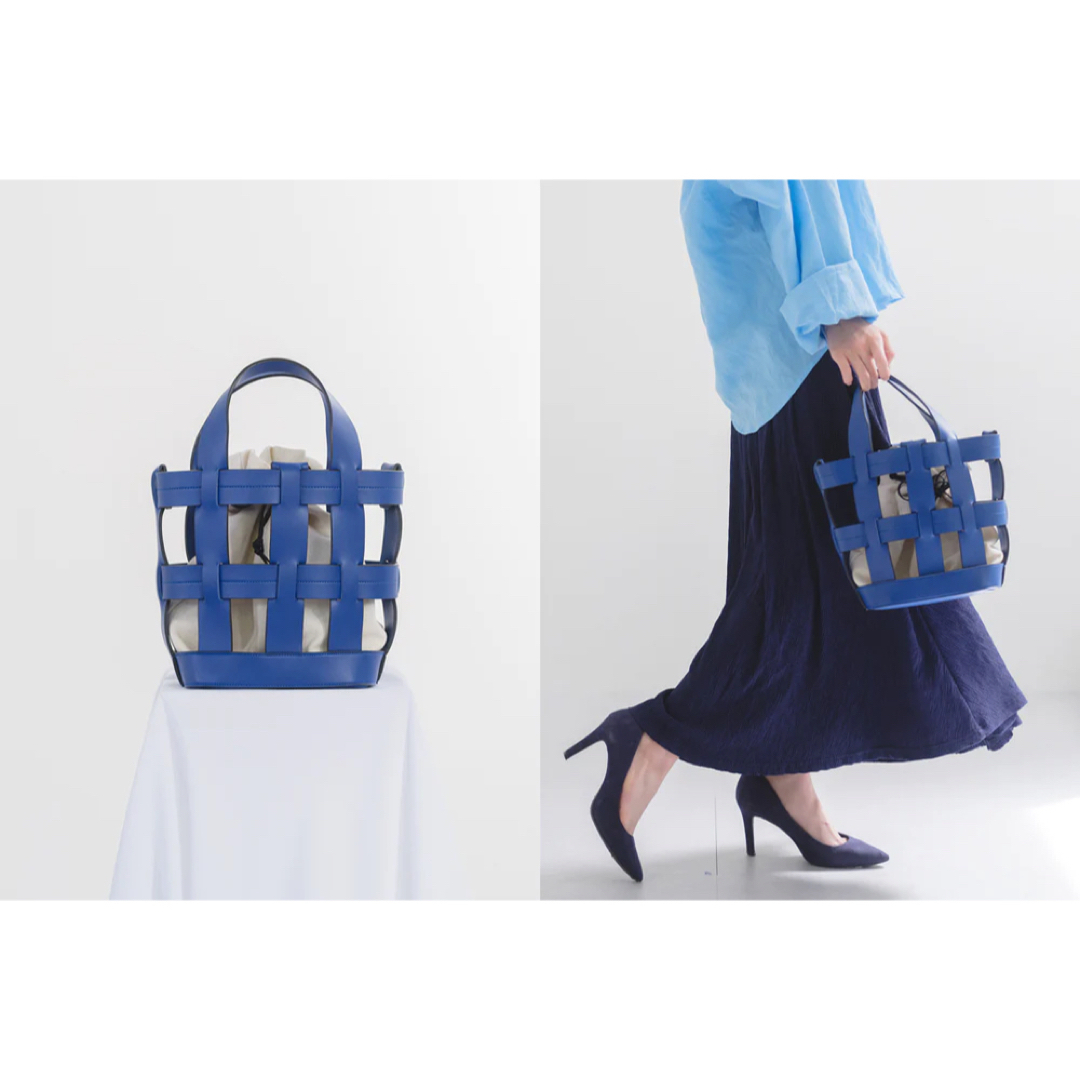 【美品】ブルーパラン バスケットバッグ(ロイヤル)