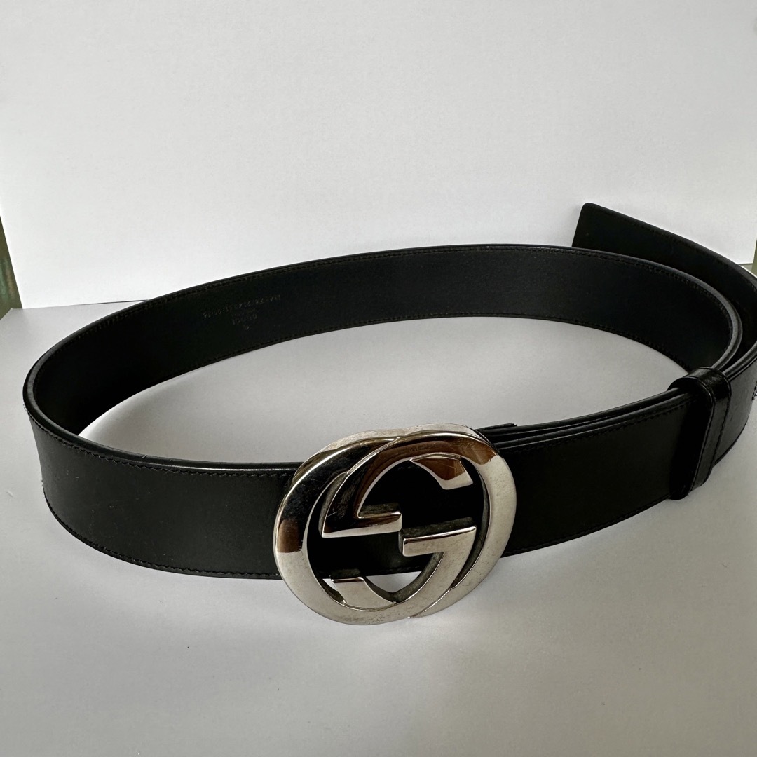 グッチ Gucci ベルト 本革 黒 ブラック 美品 グッチ Gucci ベルト 本革 黒 ブラック 美品