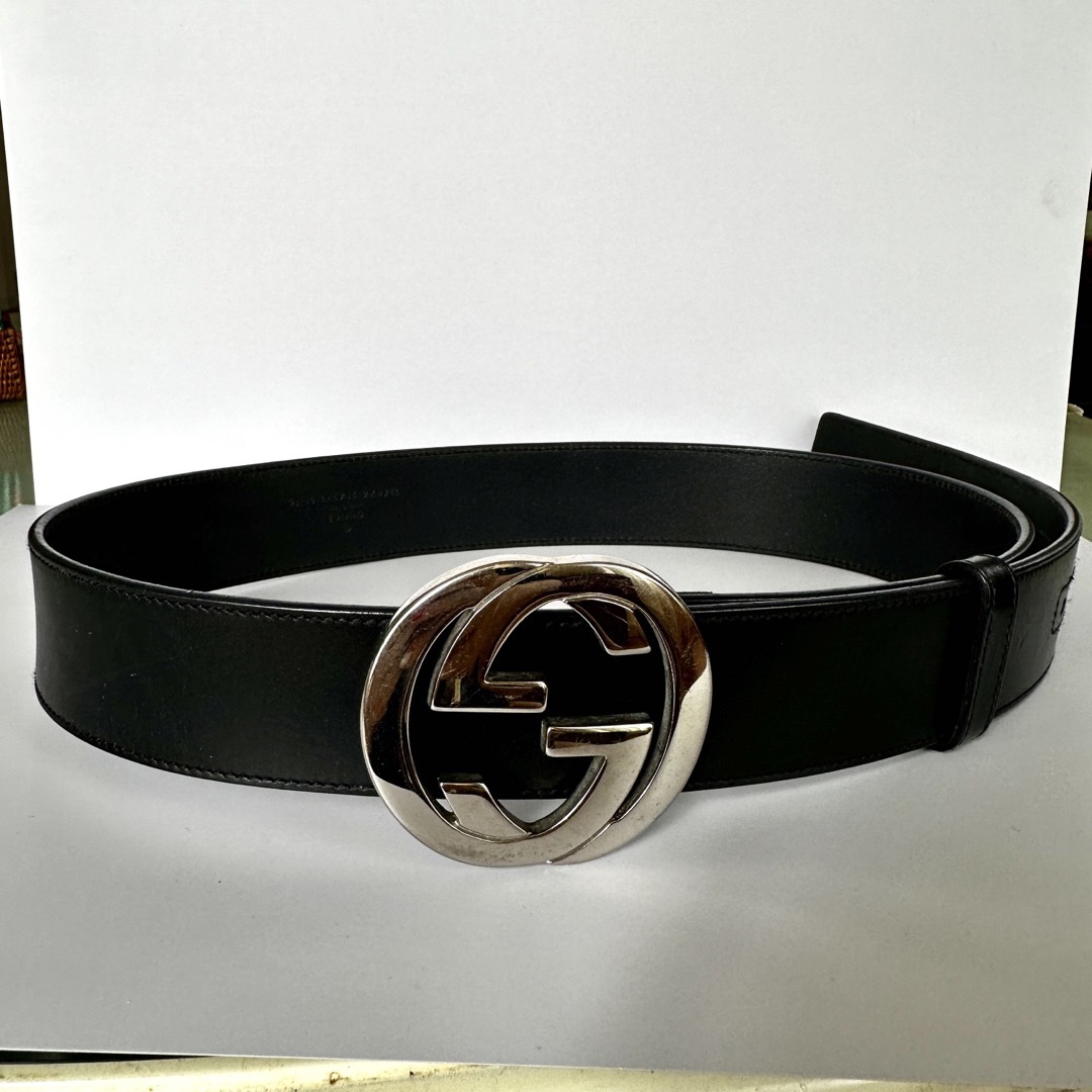 グッチ Gucci ベルト 本革 黒 ブラック 美品 グッチ Gucci ベルト 本革 黒 ブラック 美品