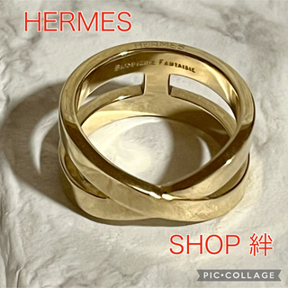 Hermes - 美品 HERMES エルメス リュバン スカーフリング ゴールド