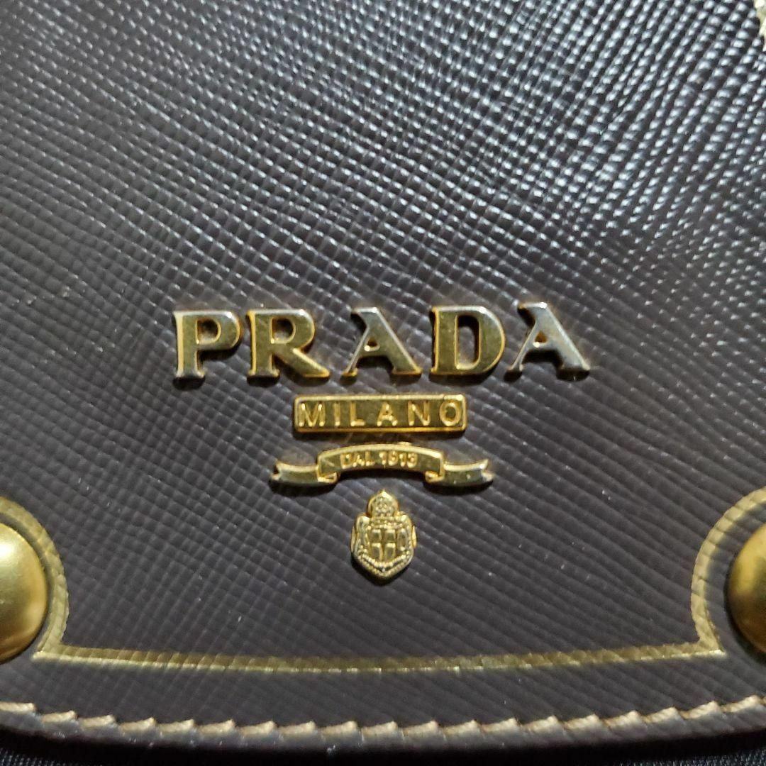 【希少】PRADA　2wayバッグ　ゴールド金具　A4　大容量　レザー　黒