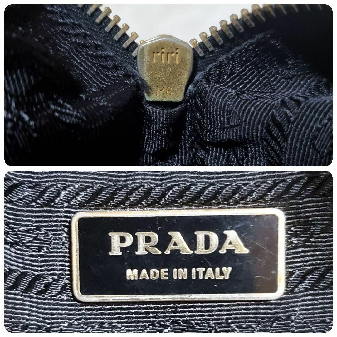 【希少】PRADA　2wayバッグ　ゴールド金具　A4　大容量　レザー　黒