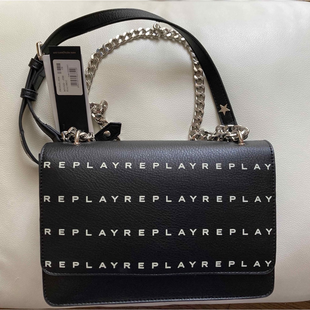 【新品】REPLAY BLACK LEATHER CROSSBODY BAG⭐️