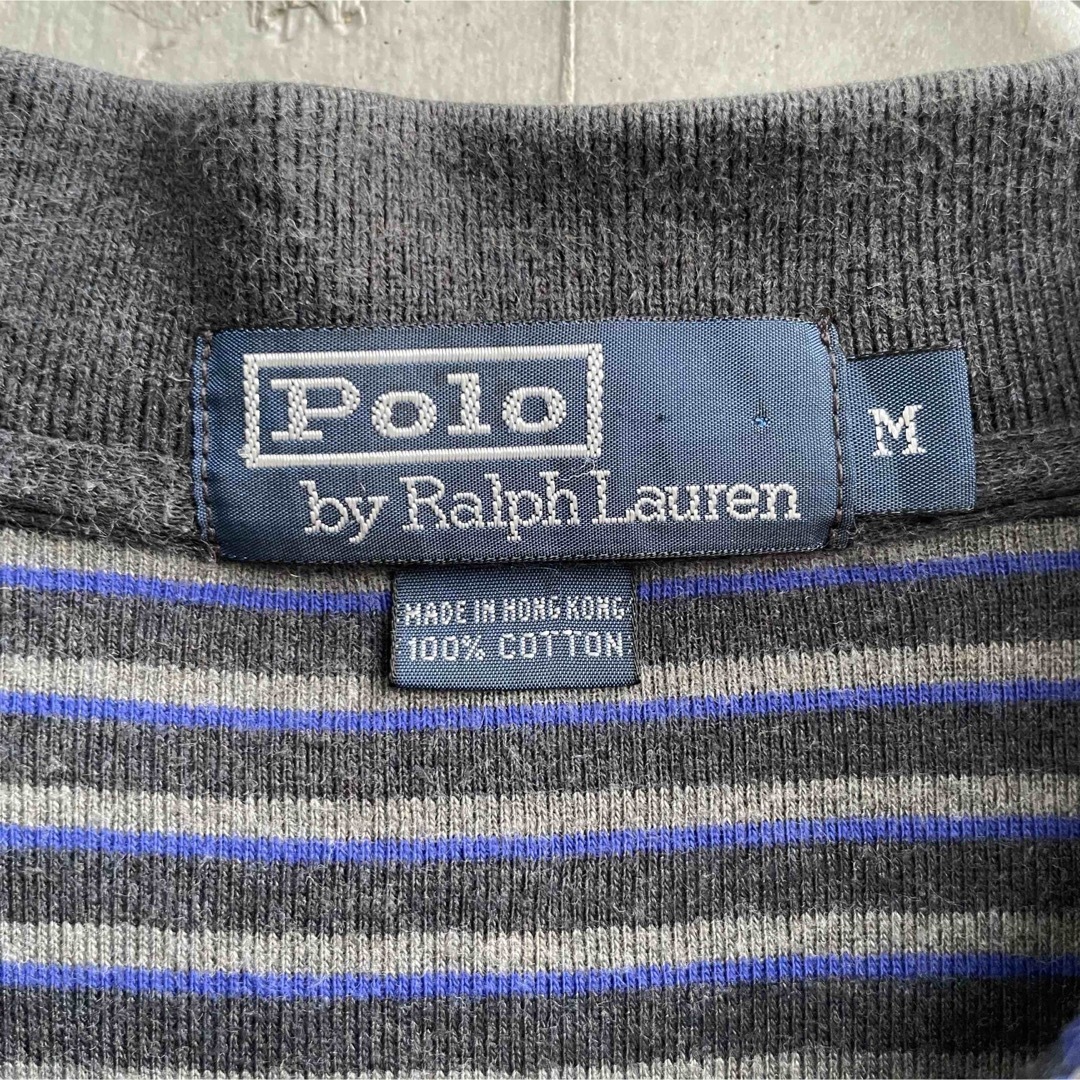 Ralph Lauren(ラルフローレン)の90年代 Ralph Lauren 長袖 ポロシャツ ボーダー ピンボーダー メンズのトップス(ポロシャツ)の商品写真