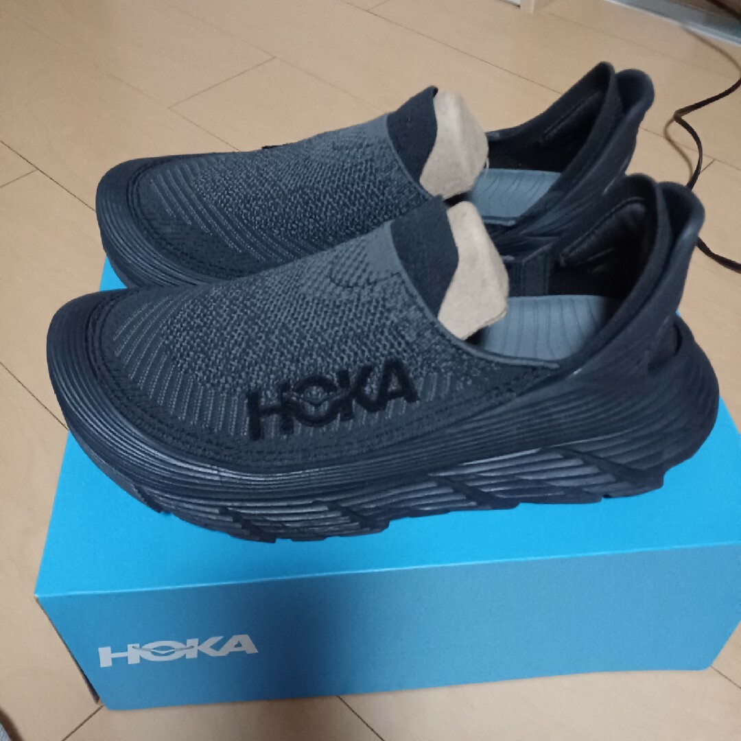 １度着用のみHOKA RESTORE TC 26.0BLACKタグ箱付き