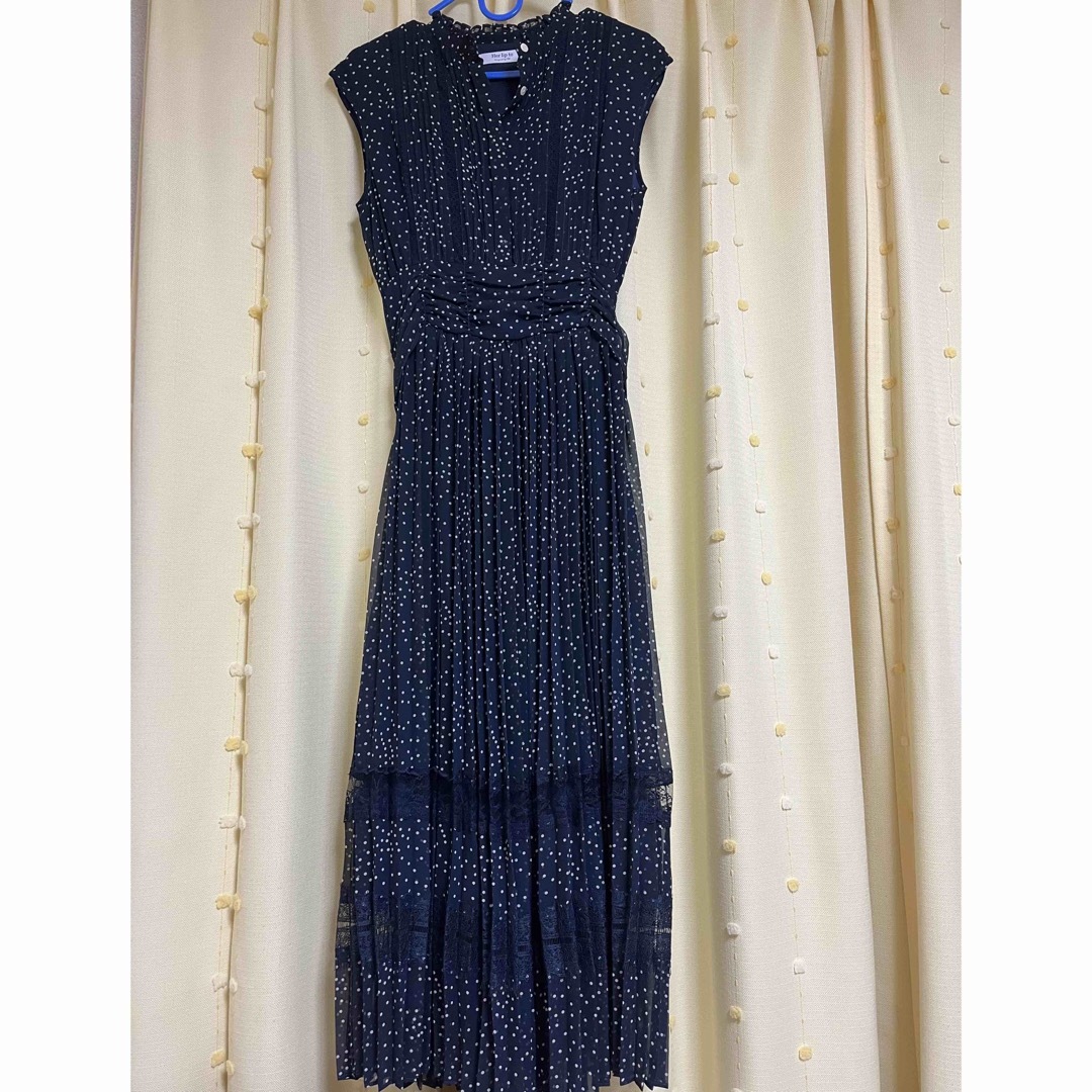 ワンピースPolka Dot Side Bow Pleated Dress