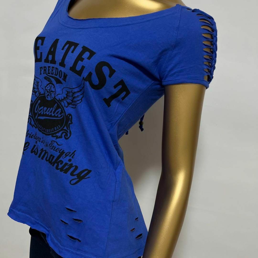 GARULA(ガルラ)の【3181】GARULA 背中見せ クラッシュ Tシャツ F レディースのトップス(Tシャツ(半袖/袖なし))の商品写真