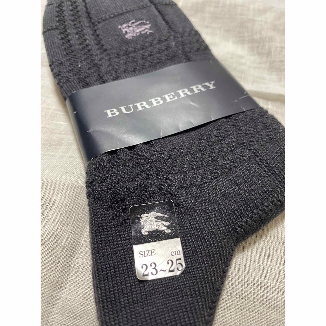 BURBERRY(バーバリー)のバーバリー　靴下 チャコールグレー 23〜25㎝ メンズのレッグウェア(ソックス)の商品写真