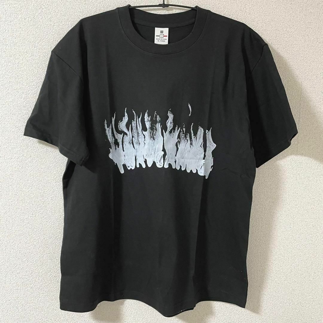 【売り尽くし価格】プリントTシャツ　XL  韓国　ユニセックス　ブラック　ロック レディースのトップス(Tシャツ(半袖/袖なし))の商品写真